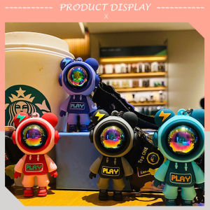 ZAY Gantungan Kunci Kartun Spaceman Beruang Petir Liontin Pasangan Pribadi Liontin Tas Lucu Siswa ​Mantra Telepon