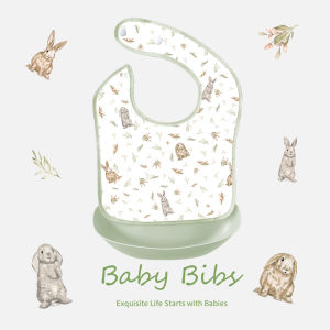 Ins Little Bear Baby Bibs Waterproof Non-Washable Dual Use Feeding Towels for Infants And Toddlers Easy to Wear And Remove