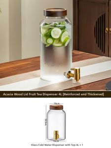 CRISTALGLASS | Aesthetic Outdoor Glass Cold Water Dispenser with Tap Heat Resistant