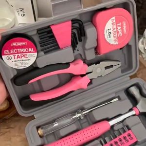24pcs Tool Kit For Home Pink Tool Box Set All Purpose With Storage Box For Home Garage Ladies And Women Girls goph goph