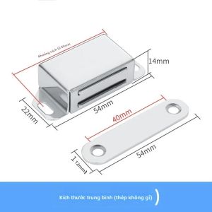 Nam Châm Mạnh Khóa Cửa Từ Tính Phần Cứng Bằng Thép Không Gỉ Mạ Crôm Thiết Bị Đóng Cửa Cho Tủ Đồ Gỗ