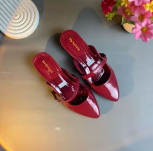 sandal mules wanita hak 3 cm