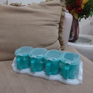 TEMPAT BUMBU 4IN1 1 SUSUN PLUS SENDOK WADAH BUMBU DAPUR MERICA GARAM TEPUNG DLL BAHAN KWALITAS BAGUS & MURMER FREE BUBBLE