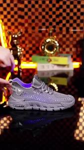 Cross-Border Mens Shoes Summer New Trendy Running Sneaker Mesh Breathable Casual Shoes Soft Bottom Slip-on Large Size Shoes