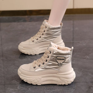 Thick Bottom Snow Boots Women Winter Fleece Lined Warm High Top Dad Sports Large Cotton Shoes Online Exclusive Casual Short Tube
