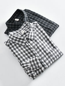 Classic Japanese Style Mens Casual Loose Long Sleeve Shirt Comfortable Color Woven Pattern Autumn New Fashion Versatile Shirt