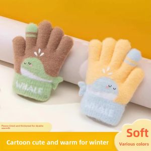 Winter Warm Five-Fingered Knitted Gloves for Children