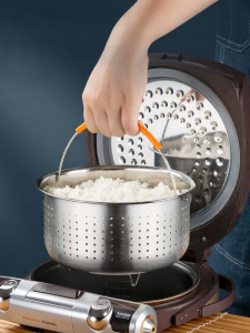 Rice Cooking Pot Stainless Steel Steam Cooker Separating Rice from Soup and Removing Sugar