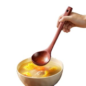 Large Wooden Soup Spoon Kitchen Special Grade Food Long Handle Rice Spoon Noodles Deeper Long Handle Wooden Spoon for Home Use