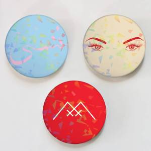 Rock Band X-Xiuxiu Round Badge Lapel Pins for Backpacks Briefcase Laser Brooch Clothes Gifts