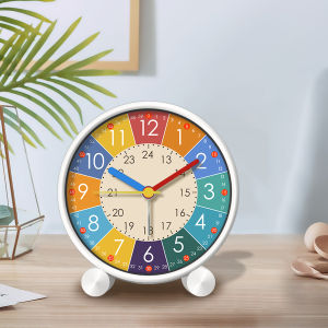 Cute Childrens Educational Alarm Clock Bedroom Desktop Early Education Small Animal Round Mute For Boy Girls Home Decoration