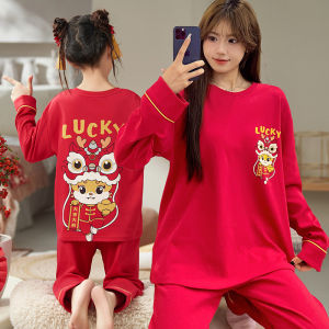 Girls Cotton Pajamas Long Sleeve Home Clothes Set Pure Cotton Comfortable Sleepwear for Spring Autumn Winter Cute Cartoon Style