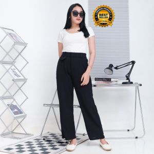 ORO PANTS- Loose Pants Trouser Wanita- Celana Anti Kusut- Celana Kulot Wanita Bahan Knit Berkualitas