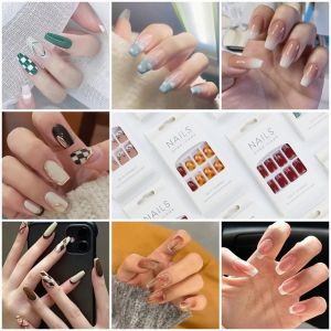 【2026NEW】24 PCS Fake Nails Set With Glue Long Nails French Nail Care Nail Beauty Design