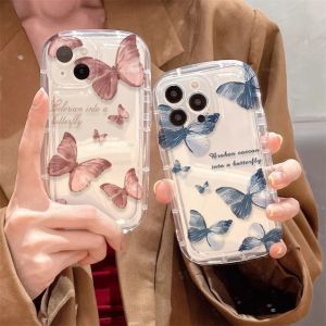 Compatible with iPhone case 15 Pro Max 11 13 Gorgeous butterfly casing 12 14 XR X Xs Max shockproof anti-drop clear 7 8