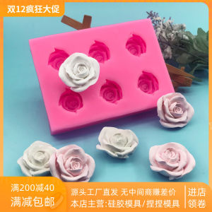 6 Lá Hoa Rose Silicone Mould Chocolate Lollipop Baking Tool European Style Cartoon Pattern for Baking Chocolate Sugar Crafts