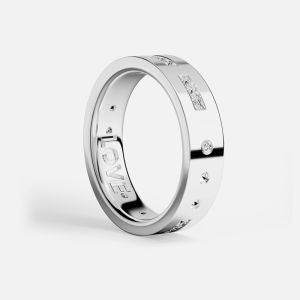 Blue Morse Code Smile Couple Ring