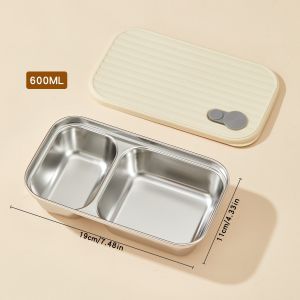 WORTHBUY | Bento Lunch Box Set Microwave Safe 304 Stainless Steel Food Storage Containers Meal Prep for Kids Adults Kitchen Accessories