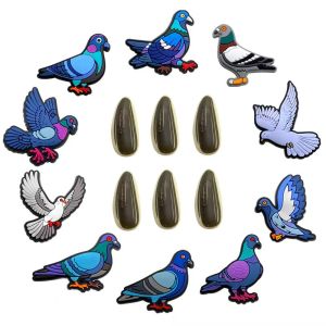 Cartoon Bird Sunflower Seed Shoe Charms Colorful PVC Clog Buckle Decorations DIY Craft Supplies Party Favors Kids Birthday Gift