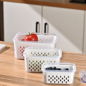 Cherry.Shop ชุดกล่องเก็บของในตู้เย็น อเนกประสงค์ พร้อมฝาปิด ความจุขนาดใหญ่ พร้อมส่ง