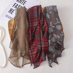 Khăn Choàng Voan Mỏng Kiểu Pháp Họa Tiết Chấm Bi Dài Thời Trang Mùa Hè 2025 Không Thương Hiệu B6365 Khăn Choàng Lụa Không Thương Hiệu