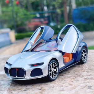 1:32 Scale Atlantic Bolide Cars Toys Diecast Alloy Model Doors Opened Light Music Pull Back Simulation Models Collecting Hobbies