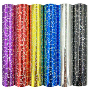 Holographic Chrome Marbling 6 Assorted Color Stone Print Adhesive Vinyl Film with cut Use Outdoor Home Decals Sign DIY Decor