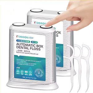 Dental Floss Picks Dispenser With 100PCS Automatic Pop-Up Organiser Case Dental Floss Automatic