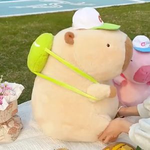 Thú nhồi bông capybara hồng đeo balo dễ thương - Size từ 35cm đến 55cm - Móc khoá gấu bông Capybara