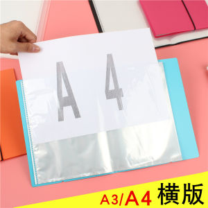 เสริมความสะดวกการใช้งาน แฟ้มเอกสาร A4 พับได้ 8K บรรจุกรรมแบบแนวนอนสมุดเก็บการตรวจสอบ และเก็บรางวัล ใบรับรองการกระเป๋าใส่เอกสาร A3