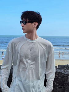 OUMULONG | Relax Sun Protection Summer Lightweight Breathable Cool Silk Long Sleeve T-Shirt