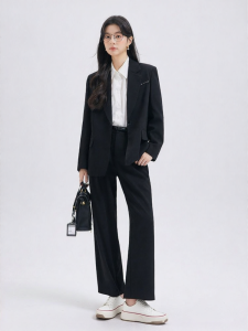 Fashionable Business Casual Black Womens Suit