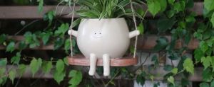 【Local Stock】Cute display flowerpot non-fading hanging plant resin flowerpot with smiley face home garden decorative