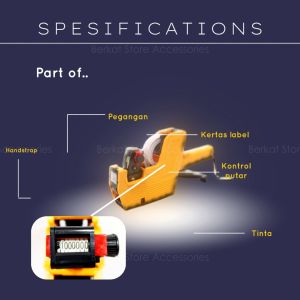 Alat Label Harga Price Labeller Mesin Label Harga Montana TML-1L 8 Digit 1Line Kuning