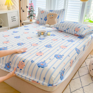 Dansunreve Floral Fitted Sheet Green Bedsheet Mattress Cover Yellow&purple Flowers Pillowcase Single/super King Size Bedsheet