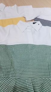 4821 gingham plaid peplum blouse