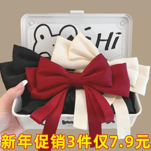 Red Butterfly Knot Hair Clip Womens Back of Head Fashionable Hair Accessories for New Year 2025 Large Sash High End Hairpin