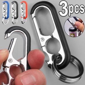 3PCS Creative Multi-function Car Keychain Portable Wine Bottle Can Opener Keyring Men Metal Key Chains Party Bar Kitchen Tool Gadgets