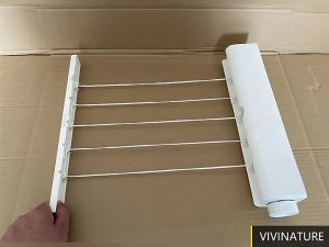 GH - Jemuran Baju Dinding Tempel Praktis Retractable Clothesline Portable Indoor / Outdoor 4 Tali 5 Tali