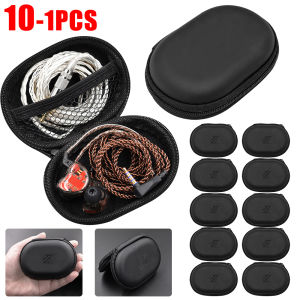 KZ Earphones Oval Storage Bag Wired Headphones PU Zipper Storage Box Portable Hold Storage Case Container for KZ BA10 AS10 ES4