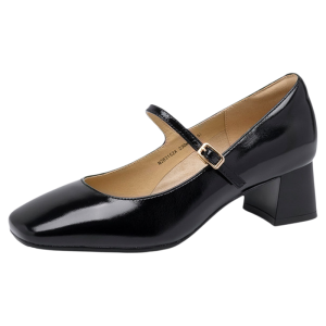 Buckle Strap Mary Jane Shoes Square Toe Mid Heel