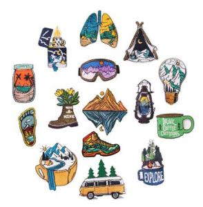 Outdoor Camping Tactical Patch Compass Wolf Embroidered Patch HOOK LOOP Badge Fit Backpack Jackets Clothing Stickers Embroidery