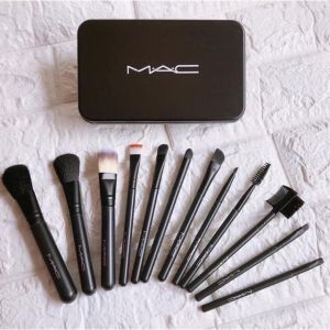 Bộ 12 Cọ Trang Điểm MAC Bộ Chổi Cọ Make Up Chuyên Nghiệp Xinh Xắn Kèm Hộp Đựng Cao Cấp