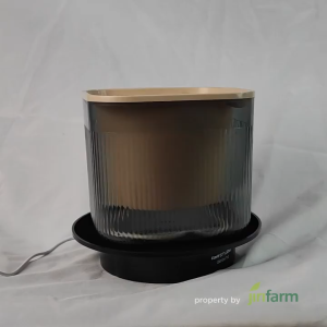 JIRIFARM - Pot Bunga Transparant Square Diameter 16 - Tanaman Hias Otomatis Self Watering Pot Unik