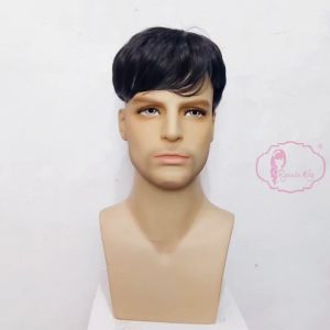 Ryuuta Wig Toupee Clip Poni Penutup Botak Pendek 011474