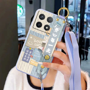 Redmi K70 pro Soft Silicone Phone Case with Lanyard Womens Style Full Cover Protection for Xiaomi K70E Anti-Fall Couple Crossbody Neck Rope Strap