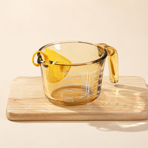 Large Capacity Heat Resistant Glass Milk Cup Microwave Safe with Lid Home Use Cup Children Breakfast Cup Oats Cup