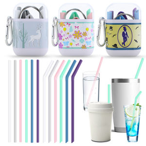 Environmental-Friendly Silicone Straw Foldable Recycling Drinks Thin Straw Convenient Silicone Baby Universal for Pregnant Women and Adults