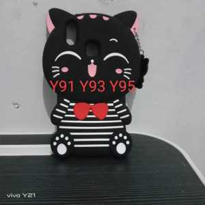 Case Vivo Y91 / Y93 / Y95 Motif 3D Mini Cat Kucing Soft Silikon Karakter Boneka Kucing