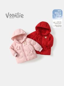 VOONLIE | Áo Khoác Lông vũ Nữ Thời Trang Ấm Áp Có Cái Mũ Đón Năm Mới